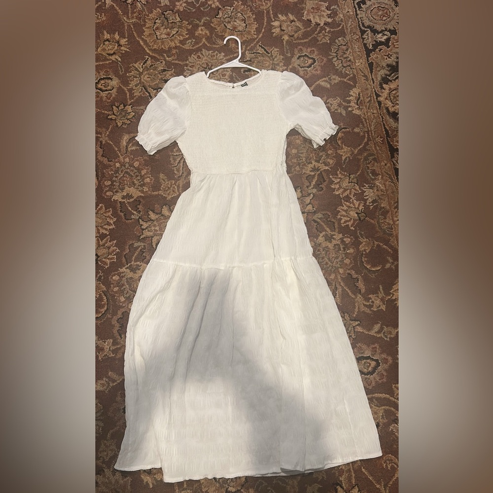 SHEIN White Smocked Detail Top